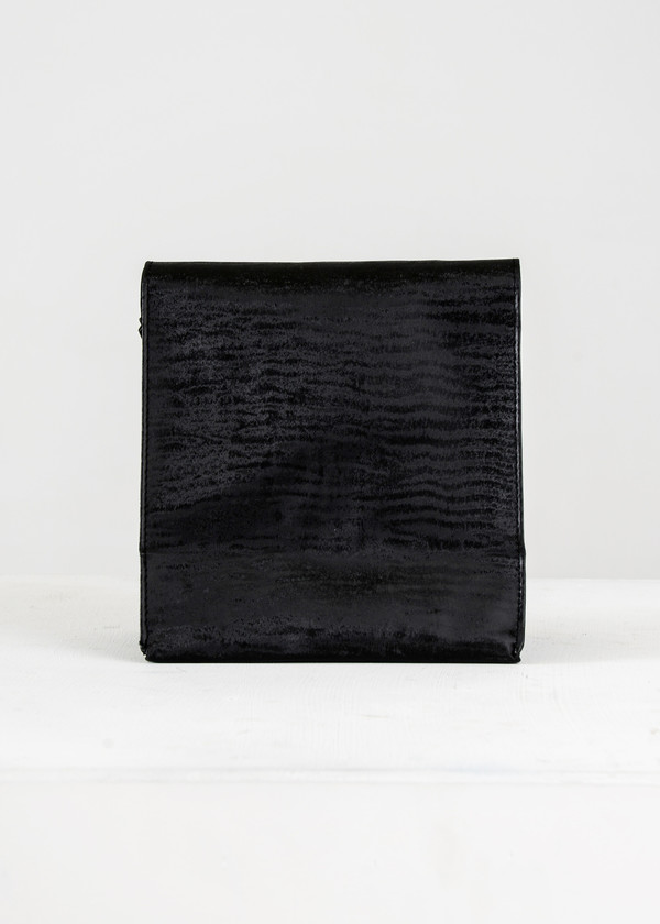 S M K Black Velvet Foldover Bag S M K Black Velvet Foldover Bag