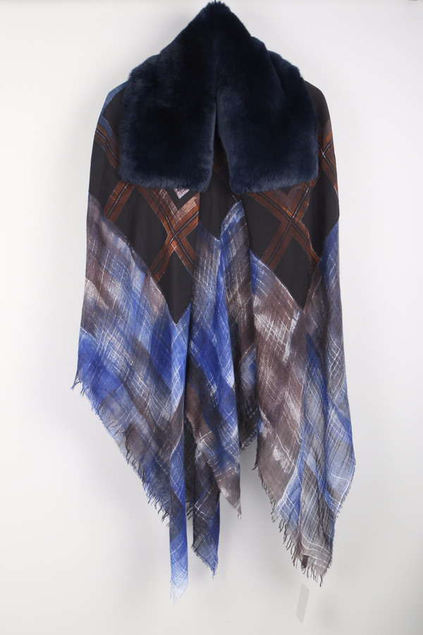 Richiami Icon Fur Stole Navy Richiami Icon Fur Stole Navy