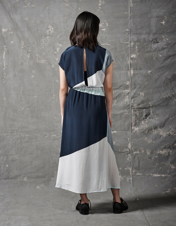 ALI GOLDEN DRAWSTRING DRESS - BLUES ALI GOLDEN DRAWSTRING DRESS - BLUES