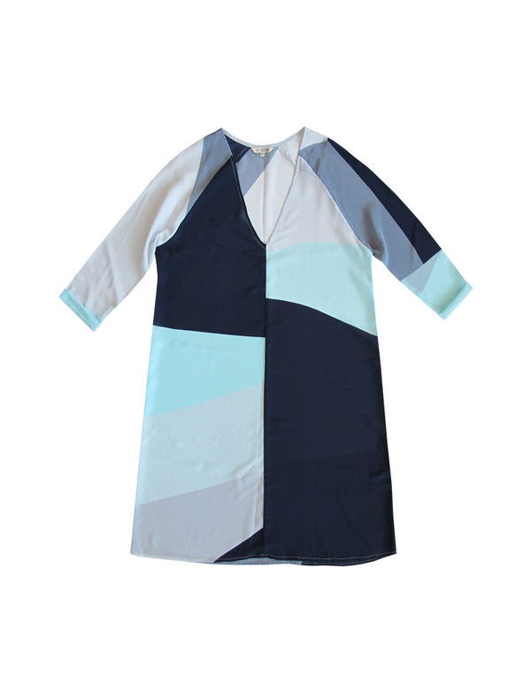 ALI GOLDEN RAGLAN DRESS - BLUES ALI GOLDEN RAGLAN DRESS - BLUES