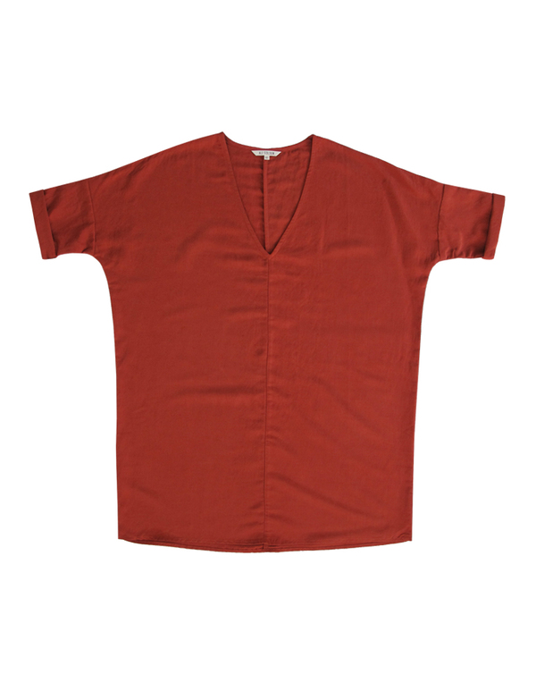 ALI GOLDEN SILK/LINEN KIMONO TUNIC - RUST ALI GOLDEN SILK/LINEN KIMONO TUNIC - RUST