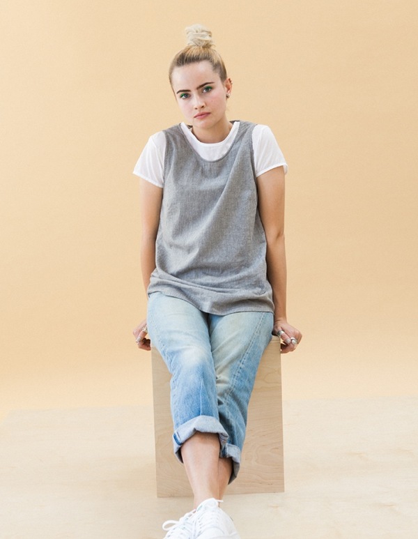 ALI GOLDEN SCOOP NECK TANK - GREY ALI GOLDEN SCOOP NECK TANK - GREY