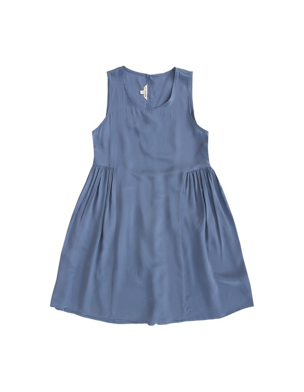 ALI GOLDEN SIDE-GATHERED DRESS - BLUE ALI GOLDEN SIDE-GATHERED DRESS - BLUE