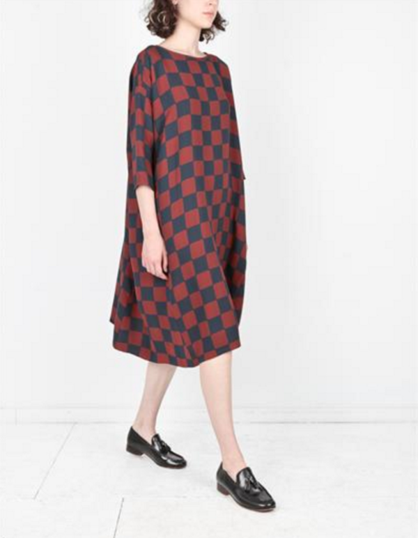 Creatures of Comfort ROMAN DRESS - RUST CHECK Creatures of Comfort ROMAN DRESS - RUST CHECK