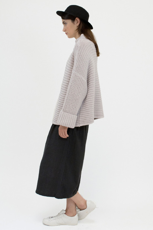 Micaela Greg PARALLEL SWEATER - PALE GREY Micaela Greg PARALLEL SWEATER - PALE GREY