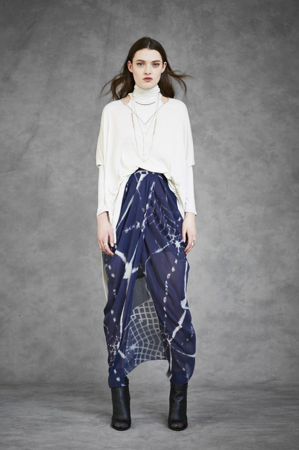 Laura Siegel Multi-Clamp Silk Drape Skirt Laura Siegel Multi-Clamp Silk Drape Skirt