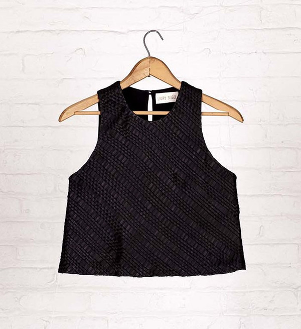 Laura Siegel Woven Leather Crop Top Laura Siegel Woven Leather Crop Top