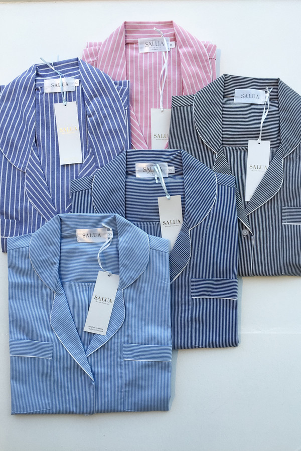 Salua Boyfriend's Shirt in Mediterranean Stripes Salua Boyfriend's Shirt in Mediterranean Stripes