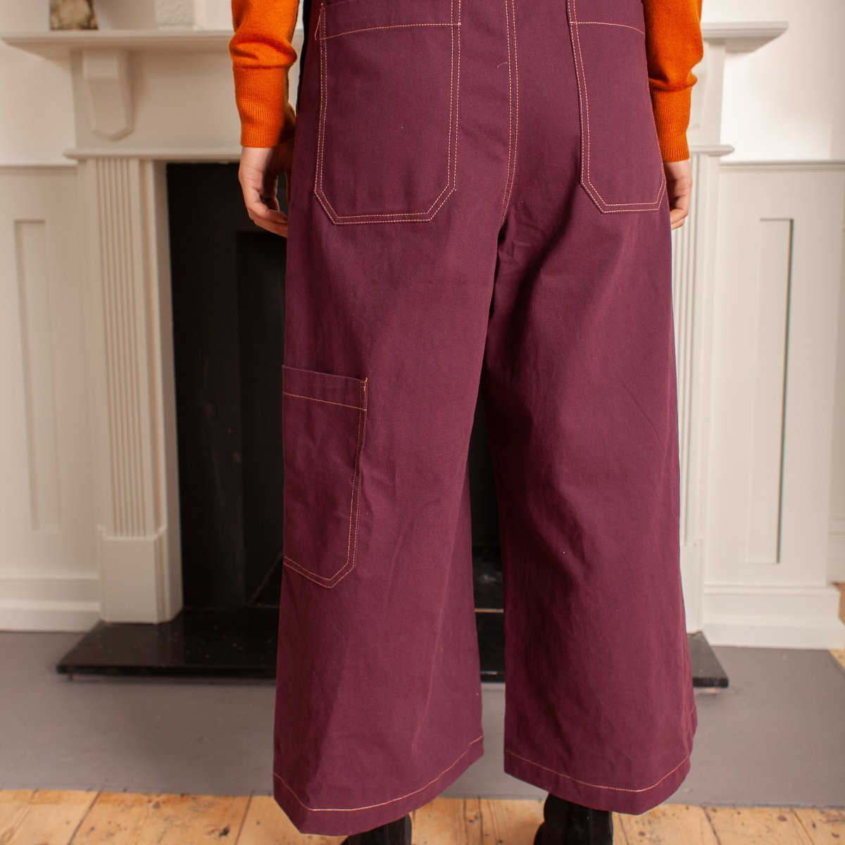 burgundy boiler suit