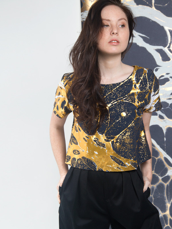 Calico x Swords-Smith x Print All Over Me Night Silk Tee Calico x Swords-Smith x Print All Over Me Night Silk Tee