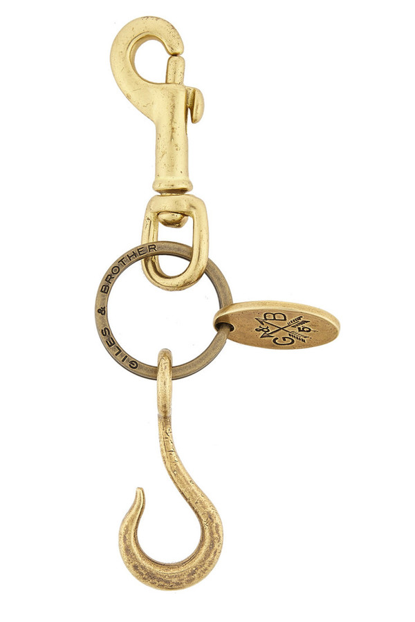 Giles & Brother Brass Hook & Dog Tag Key Chain Giles & Brother Brass Hook & Dog Tag Key Chain