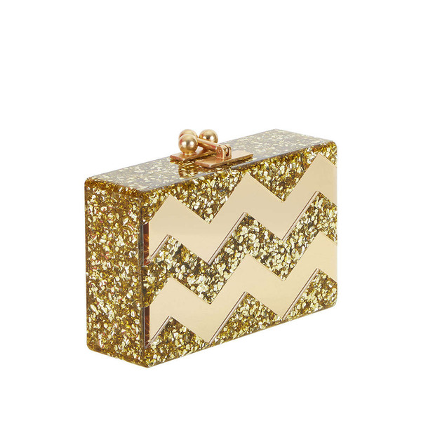 Edie Parker JEAN CHEVRON CLUTCH IN BRILLIANT STAR AND MIRROR Edie Parker JEAN CHEVRON CLUTCH IN BRILLIANT STAR AND MIRROR