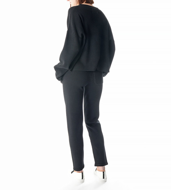 Charlie May Black Ribbed Pullover Charlie May Black Ribbed Pullover