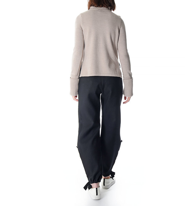 Charlie May Oatmeal Plain Polo Knit Turtleneck Sweater Charlie May Oatmeal Plain Polo Knit Turtleneck Sweater