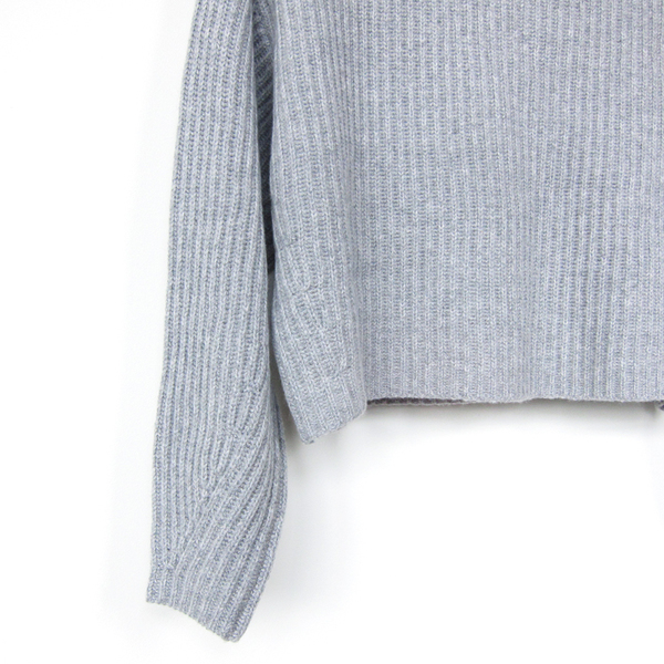 Organic by John Patrick cropped rib pullover - gray melange Organic by John Patrick cropped rib pullover - gray melange