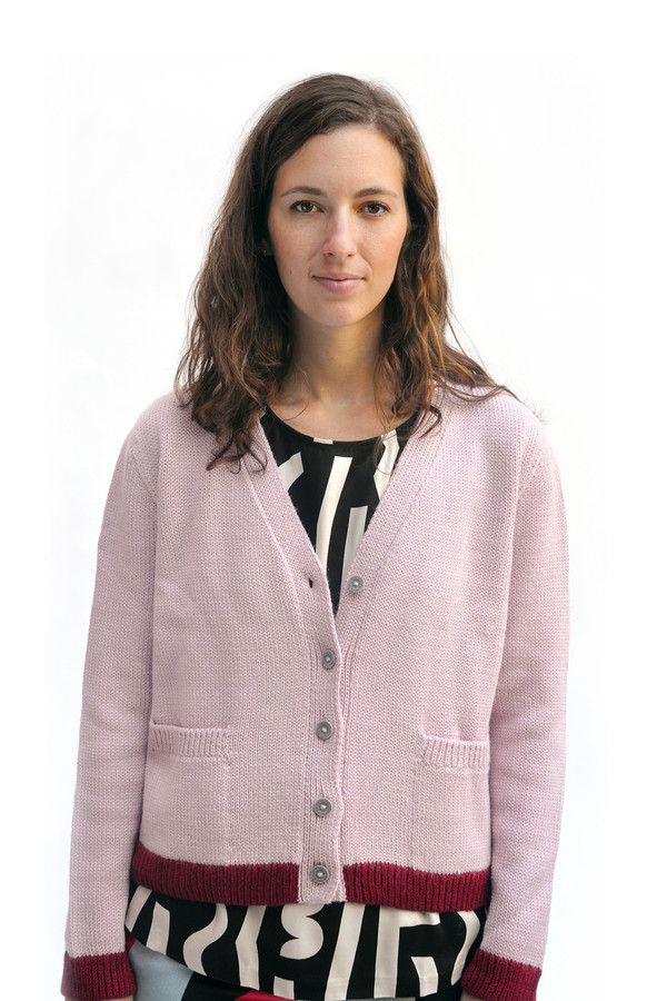 Dusen Dusen Pink Combo Frame Cardigan Sweater Dusen Dusen Pink Combo Frame Cardigan Sweater