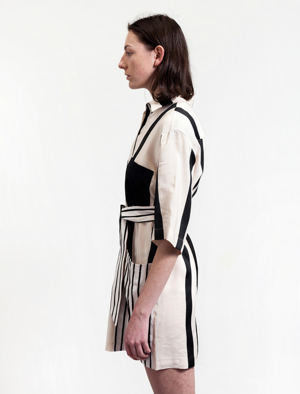 Acne Studios Cabell Linen Dress Stripes Acne Studios Cabell Linen Dress Stripes