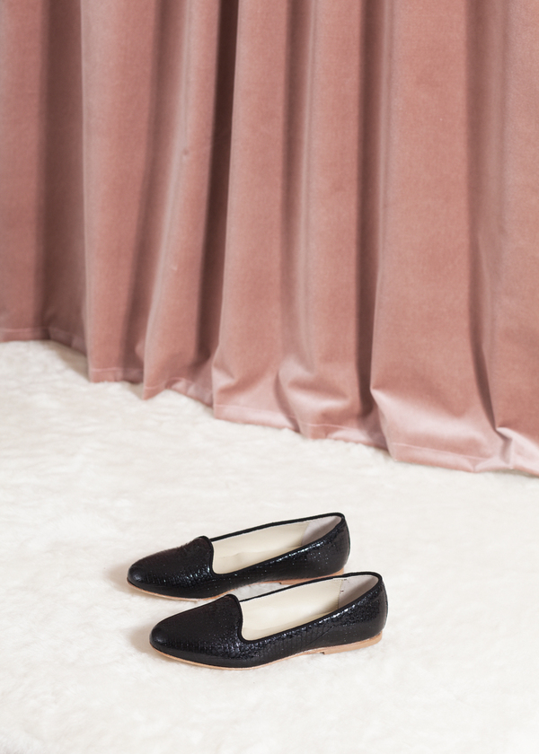 Anniel Smoking Slipper - black scale Anniel Smoking Slipper - black scale