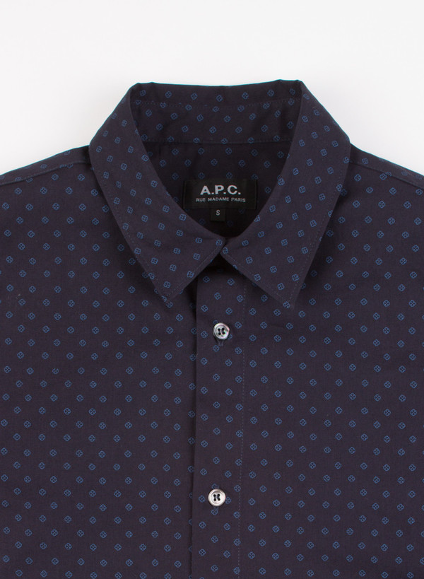 Men's A.P.C. Chemise Casual Dark Navy Pattern Men's A.P.C. Chemise Casual Dark Navy Pattern