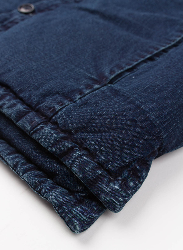 Men's Blue Blue Japan Indigo Puffy Over Vest Men's Blue Blue Japan Indigo Puffy Over Vest