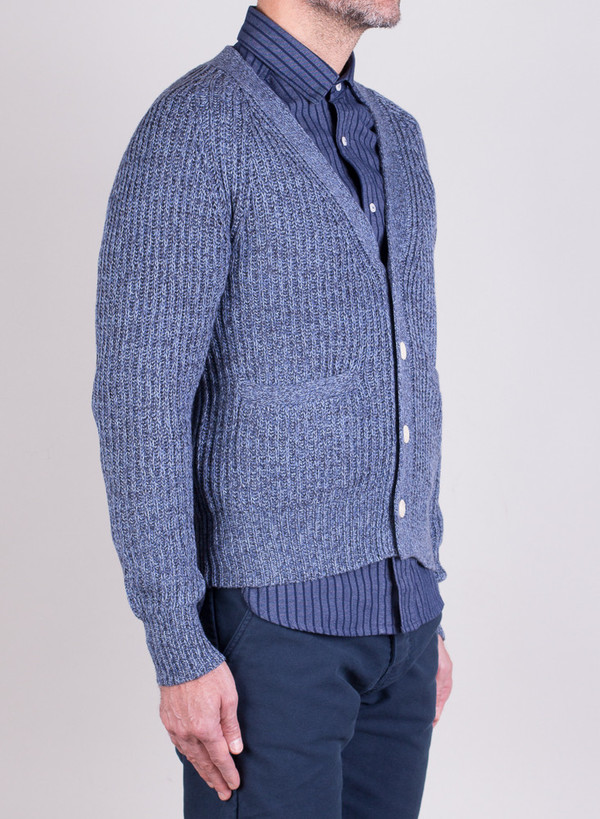 Men's Shipley & Halmos Rogers Cardi Blue Frond Men's Shipley & Halmos Rogers Cardi Blue Frond