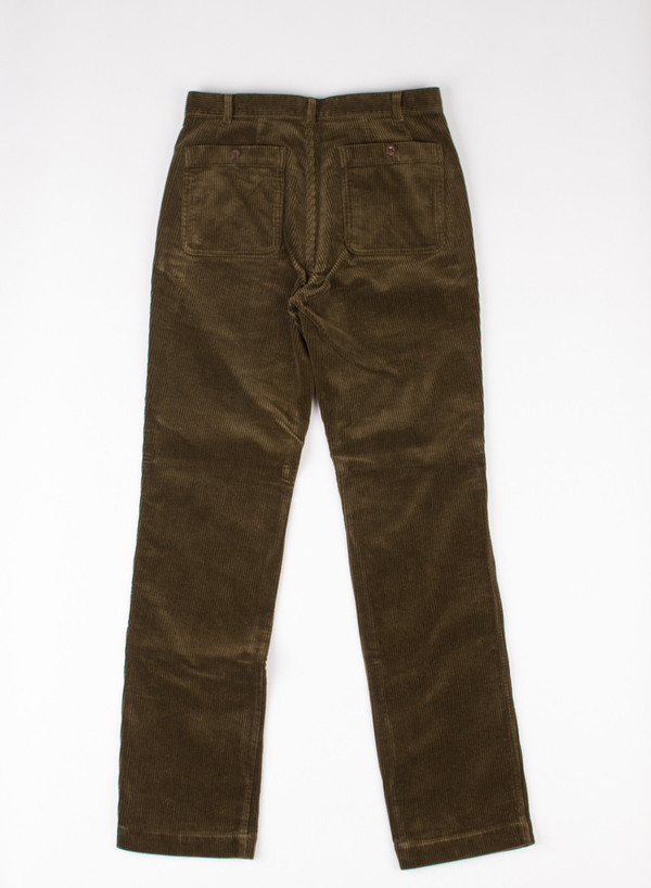 Men's MHL Margaret Howell Slim Chino Heavy Corduroy Army Green Men's MHL Margaret Howell Slim Chino Heavy Corduroy Army Green