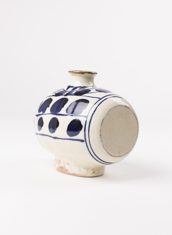 The Hill-Side Tawara Vase Blue and Natural Abstract Leaves The Hill-Side Tawara Vase Blue and Natural Abstract Leaves