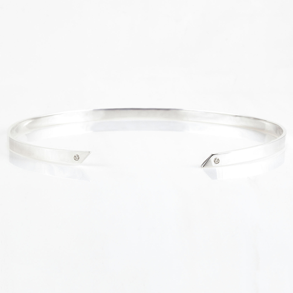 Tara 4779 Oblique Choker - Silver Tara 4779 Oblique Choker - Silver