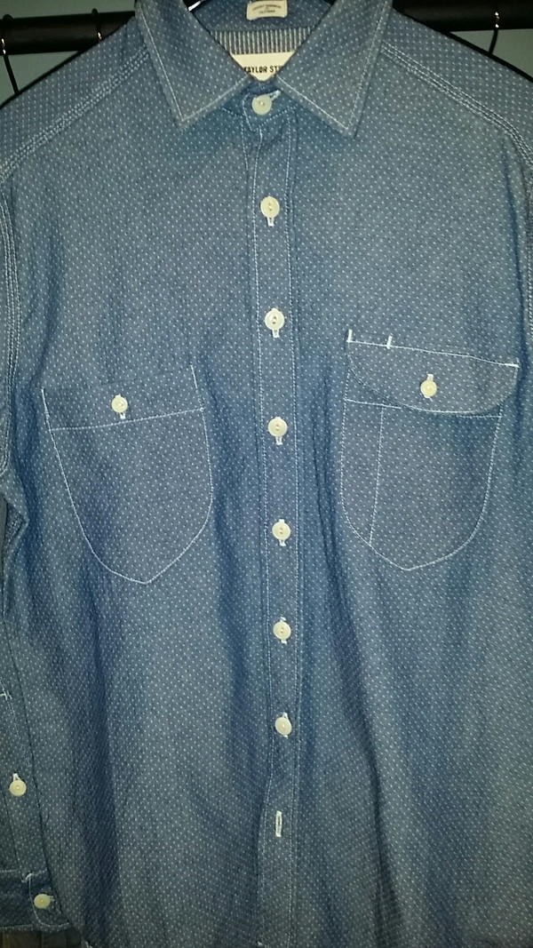 Men's Taylor Stitch Cone Mills Indigo Jacquard Glacier Shirt Men's Taylor Stitch Cone Mills Indigo Jacquard Glacier Shirt