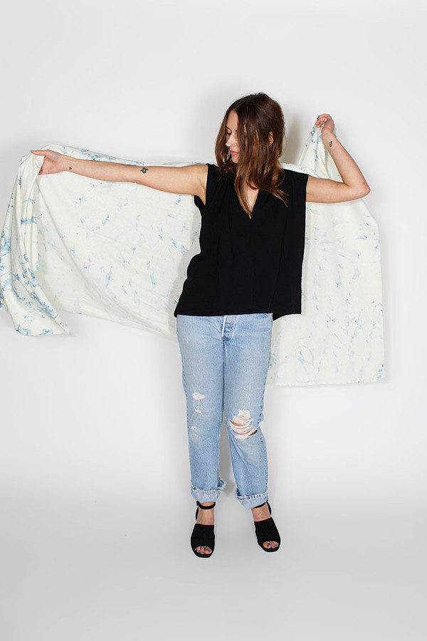 Miranda Bennett Indigo Arashi Raw Silk Textile Miranda Bennett Indigo Arashi Raw Silk Textile