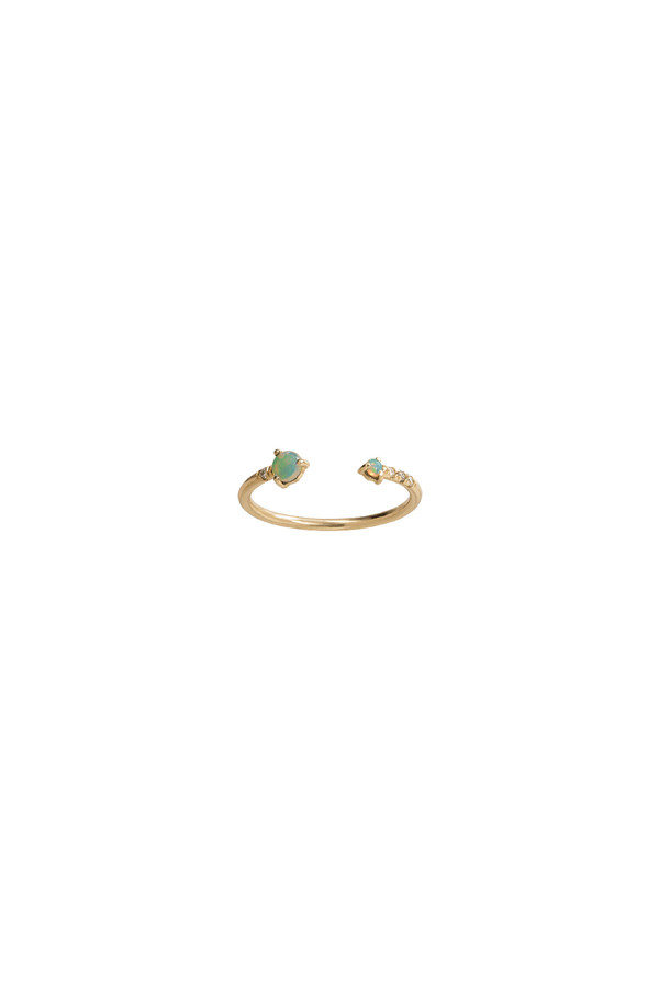 WWAKE Open Opal & Diamond Ring 14KYG WWAKE Open Opal & Diamond Ring 14KYG