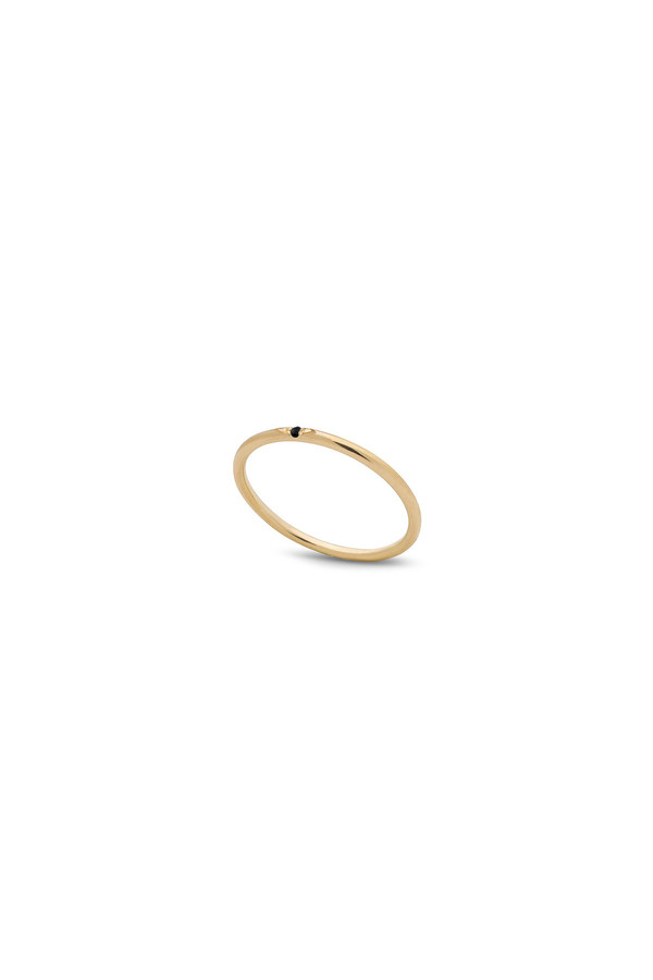 Kara Yoo Single Stone Petite Ring 14KYG - Black Diamond Kara Yoo Single Stone Petite Ring 14KYG - Black Diamond
