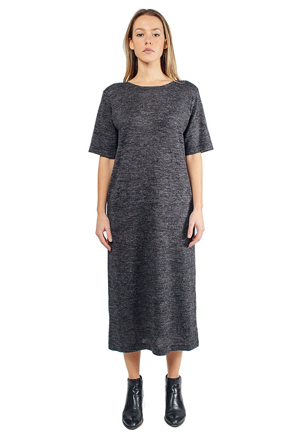 Lauren Manoogian Tall T Dress Charcoal Flax Lauren Manoogian Tall T Dress Charcoal Flax
