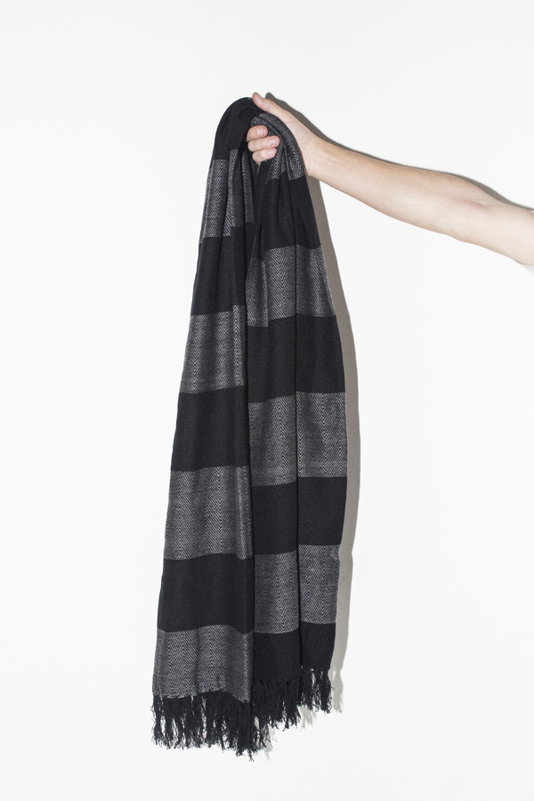 Men's Chamula Acrylic Stripe Scarf - Navy/Grey Men's Chamula Acrylic Stripe Scarf - Navy/Grey
