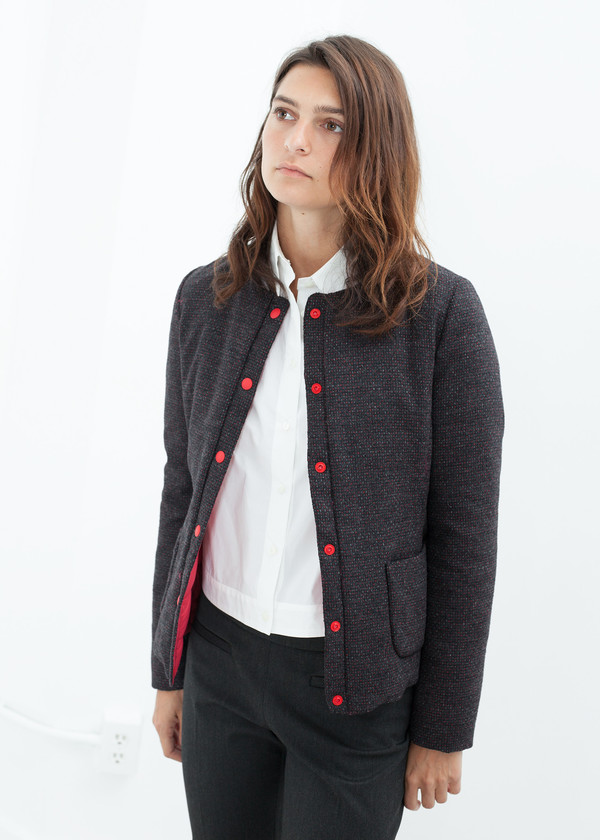 Lardini Camelia Reversible Jacket in Black/Red Lardini Camelia Reversible Jacket in Black/Red