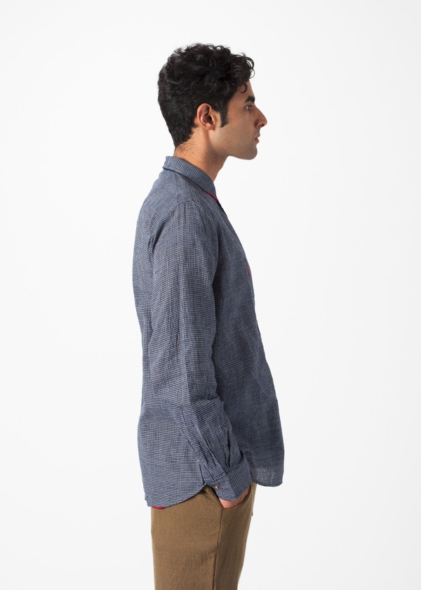 Men's Pero Fine Check Bib Shirt Men's Pero Fine Check Bib Shirt