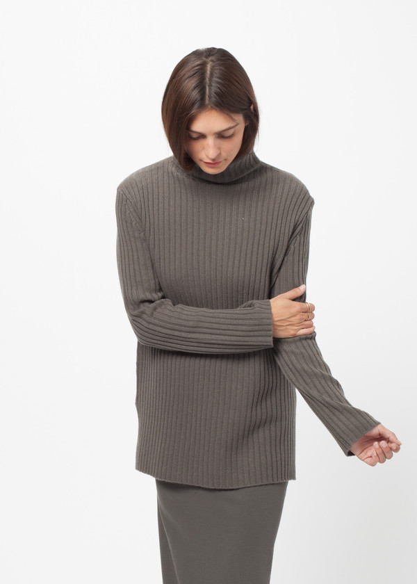 Organic by John Patrick Rib Funnel Neck Sweater Organic by John Patrick Rib Funnel Neck Sweater