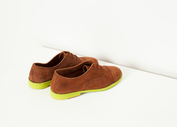 Verba Suede Oxford in Natural/Lime Verba Suede Oxford in Natural/Lime