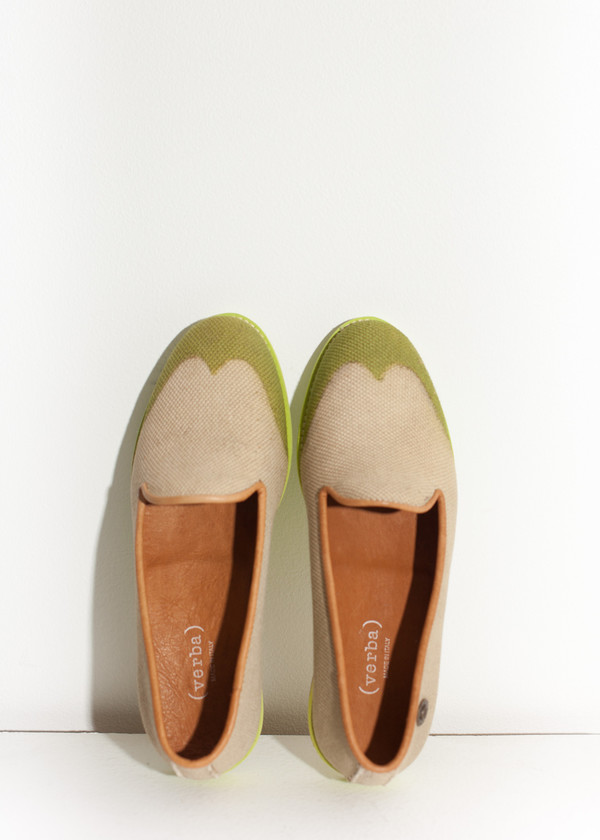 Verba Wingtip Loafer in Lime Verba Wingtip Loafer in Lime