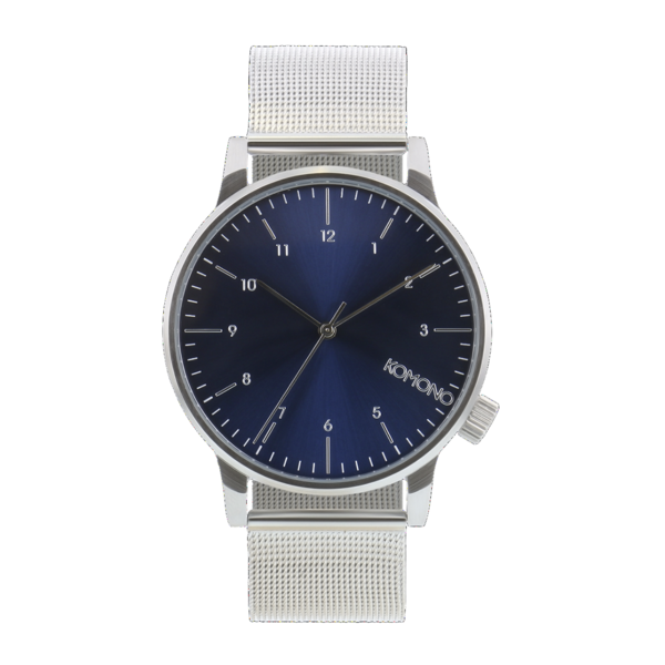 KOMONO MONTRE WINSTON - ROYALE ARGENT/BLEU KOMONO MONTRE WINSTON - ROYALE ARGENT/BLEU