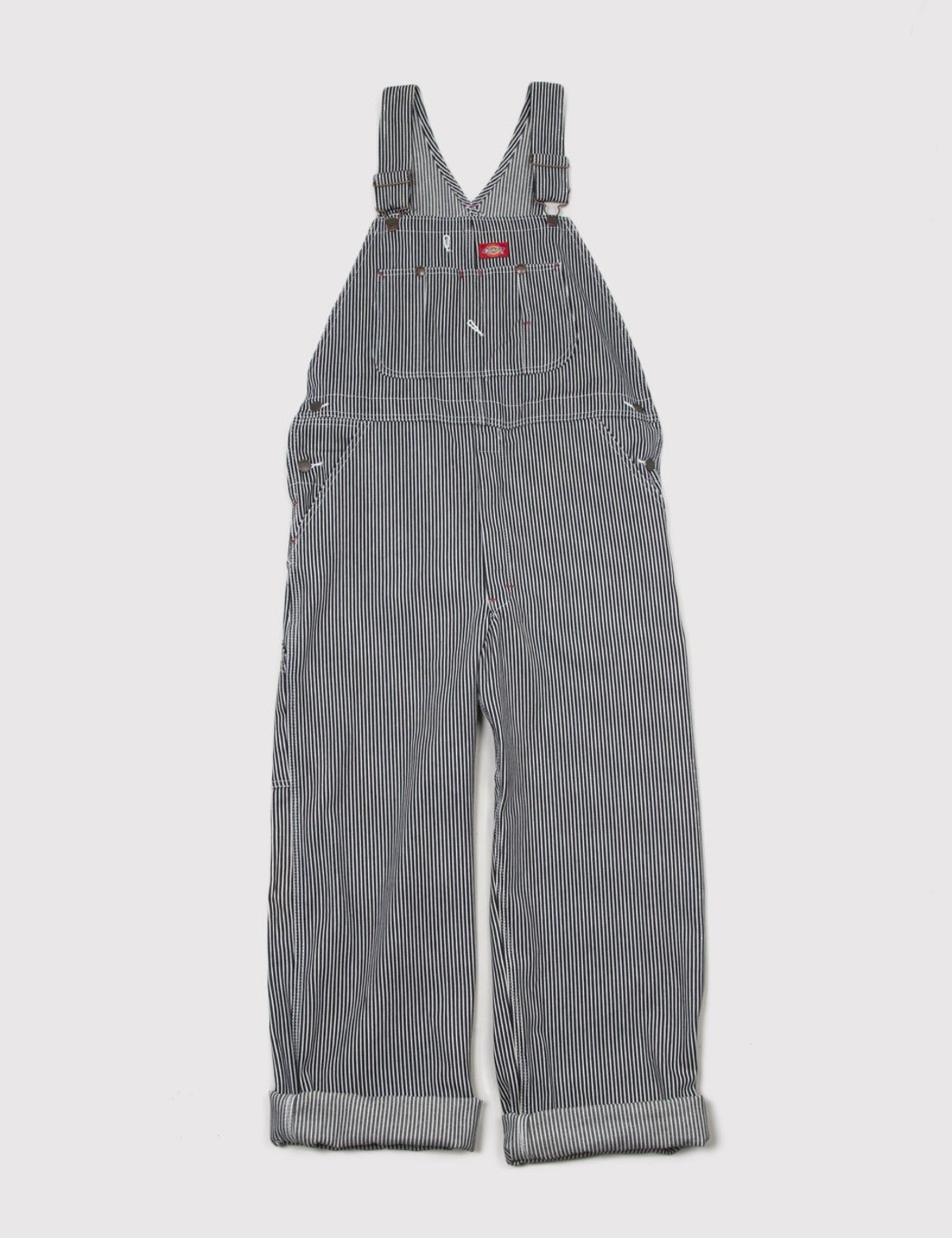 dickies blue and white striped overalls