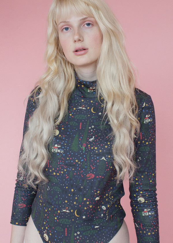 Samantha Pleet Turtle Bodysuit - Wonderland Print Samantha Pleet Turtle Bodysuit - Wonderland Print