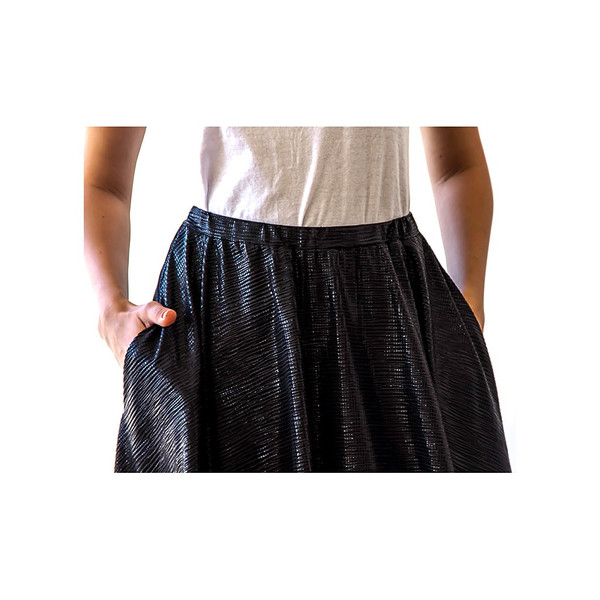Blush Black Metallic Midi Skirt Blush Black Metallic Midi Skirt