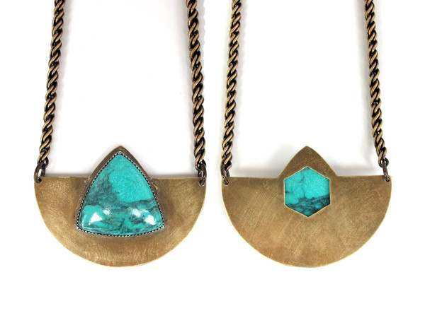 Laurel Hill Arc Necklace with Turquoise Laurel Hill Arc Necklace with Turquoise
