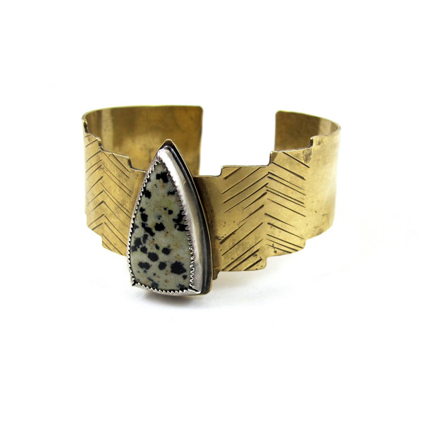 Laurel Hill Shield Cuff // Dalmatian Jasper Laurel Hill Shield Cuff // Dalmatian Jasper