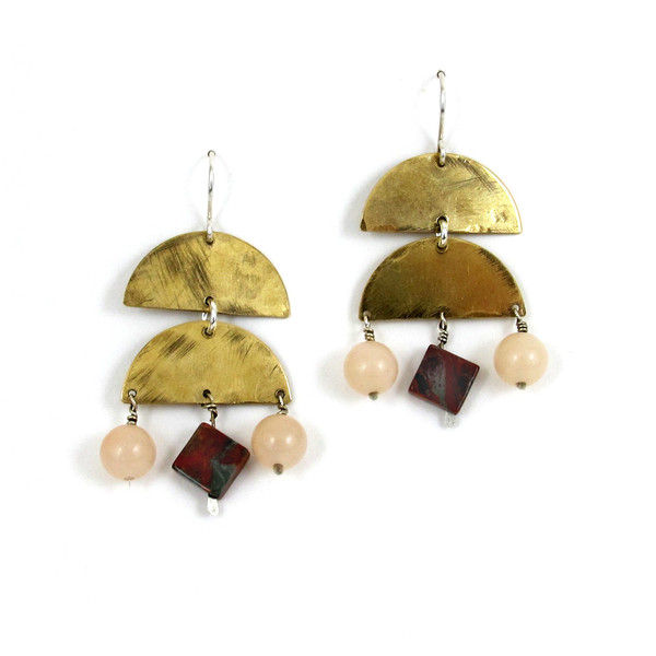 Laurel Hill Stone Veil Earrings // red jasper & pink aventurine Laurel Hill Stone Veil Earrings // red jasper & pink aventurine