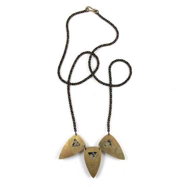 Laurel Hill Triple Shield Necklace // Dalmatian Jasper Laurel Hill Triple Shield Necklace // Dalmatian Jasper