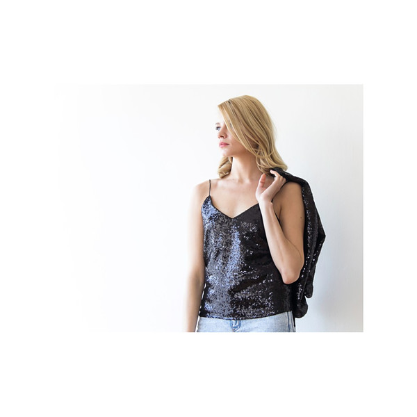 Blush Black Sequin Tank Top Blush Black Sequin Tank Top