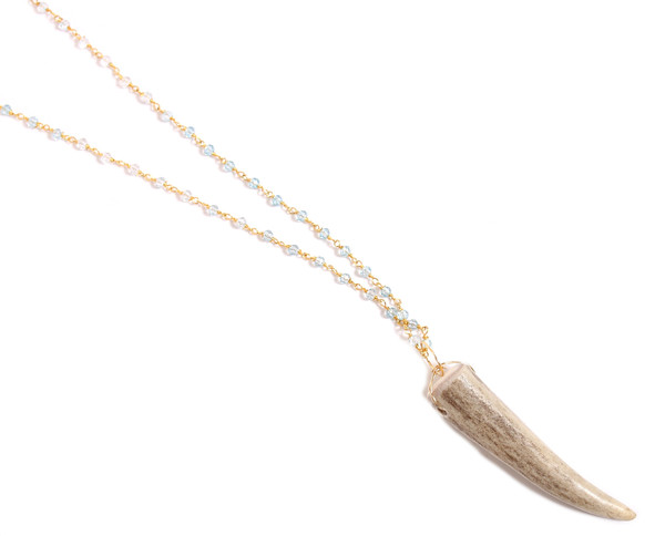 James and Jezebelle Aqua Marine and Antler Necklace James and Jezebelle Aqua Marine and Antler Necklace