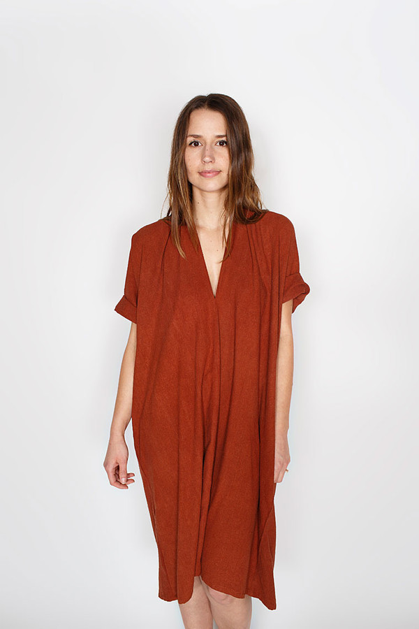 Sale! Rust Muse Dress, Oversized, Silk Sale! Rust Muse Dress, Oversized, Silk